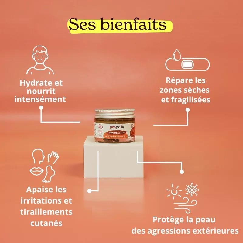 Baume Actif® certifié Bio Propolis, Karité & Miel