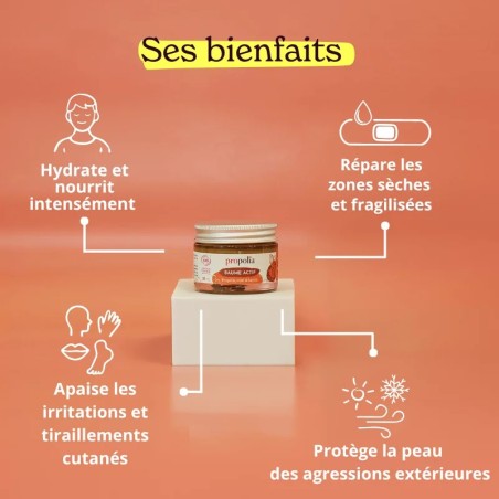 Baume Actif® certifié Bio Propolis, Karité & Miel