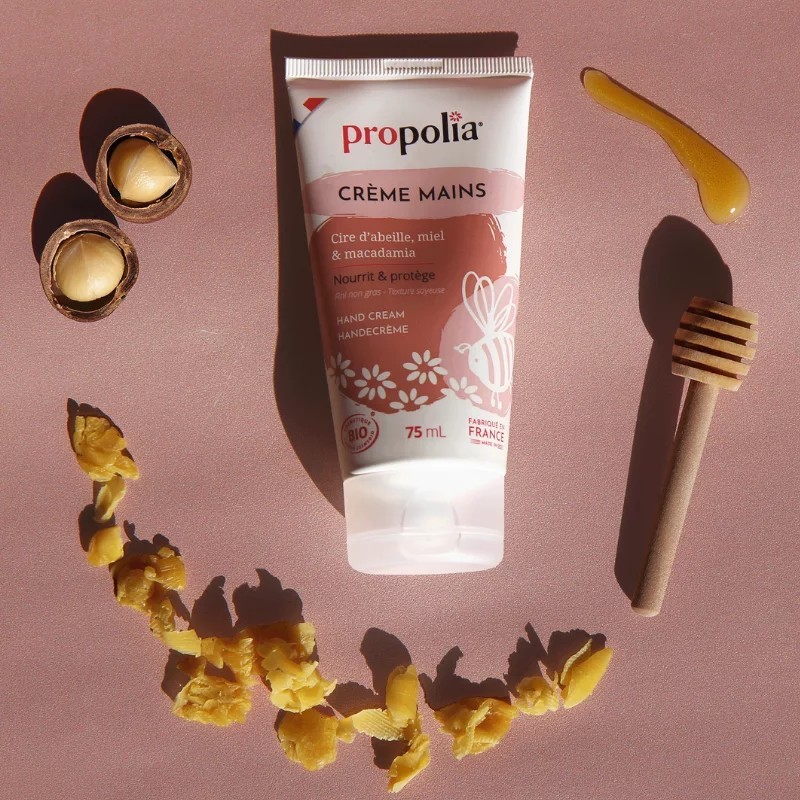 Crème mains certifiée Bio Cire d'abeille, Miel & Macadamia